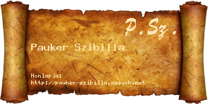 Pauker Szibilla névjegykártya